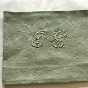Servilletas de damasco antigua celadón