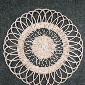 Bajoplato de rattan ondas blanco