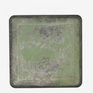 6 platos de pan metálicos verdes