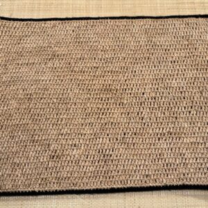 2 Individuales de fibra natural con borde negro
